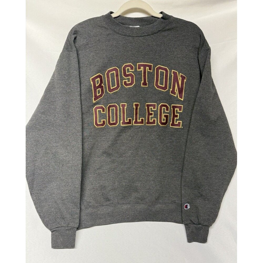 Champion Boston College Crewneck / Pullover Medium Gray Embroidered